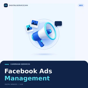 Facebook Ads Management — Digitalservice24h service illustration.