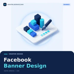 Facebook Banner Design — Digitalservice24h service illustration.