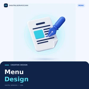 Menu Design — Digitalservice24h service illustration.