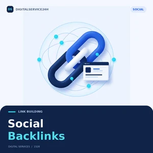 Social Backlinks — Digitalservice24h service illustration.