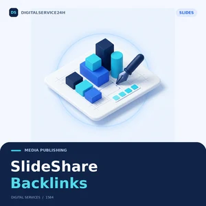 SlideShare Backlinks — Digitalservice24h service illustration.